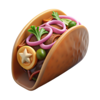 bolimmaculate Barbacoa taco with shreddebeef, onion, ancilantro, studio lighting, isolateon transparent background,high-resolution product photography crisp png