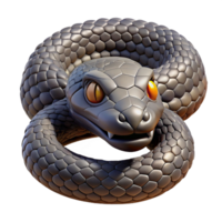 pristine distinguisheA single, petrifiemedusa snake, scales detaileaneyes still menacing, studio lighting, isolateon transparent background,high-resolution product photography png