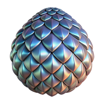 impressive artistic A single, polishedragon scale, metallic anreflecting light, studio lighting, front view, isolateon transparent background,high-resolution product photography 4K png