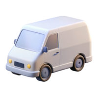 hypnotic organic White delivery van, brandewith a simple logo, soft lighting, side view, product shot, isolateon transparent background,high-resolution product photography sharp png