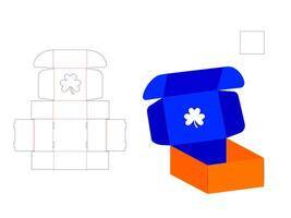 Leaves Shape Cardboard Mailer Window Box LASER CUT Template vector