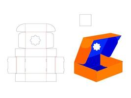 Flower Shape Kraft Mailer Window Box LASER CUT Template vector