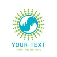 Abstract Hands Circle Graphic, Blue Green Dots Embrace Symbol for Care Support Community Helping Connection Togetherness vector