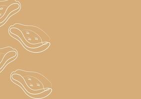 poster with a simple icon of a half of a papaya in line art style on a yellow background, for various designs and patterns vector