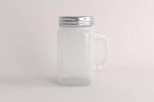 The Versatile Glass Mason Jar Mug with Secure Lid and Sturdy Handle for Every Refreshing Sip. photo