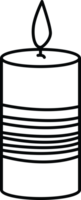Christmas Candle with Horizontal Line Pattern png