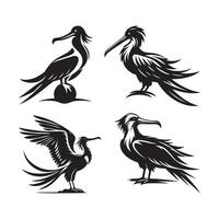 magnificent frigatebird silhouette design vector