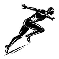 Runner Takeoff Silhouette Track and Field Art vector