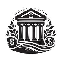 art of bank silhouette vector