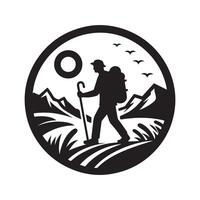 hiking silhouette graphic image vector