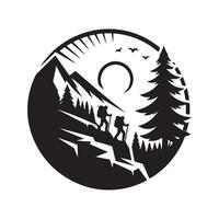 hiking silhouette graphics image vector