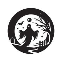 halloween graphic silhouette haunted vector
