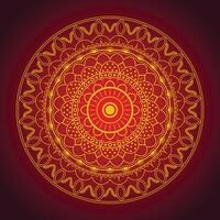 Luxury Ornamental Mandala Design in Red and Gold,, Decorative Circular Pattern for Invitation, Yoga, Meditation, Spiritual Art, Festival Background, Wedding Card, and Craft Projects vector