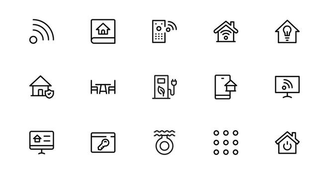 Home Automation Projects with Sleek and Modern Icons Bundle Collections. Includes Everything You Need for Smart Homes, Device Control, and Automation Solutions. vector