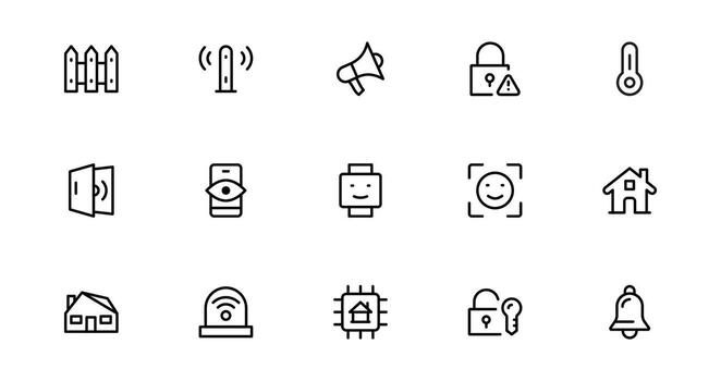 Home Automation Projects with Sleek and Modern Icons. Includes Everything You Need for Smart Homes, Device Control, and Automation Solutions. vector