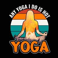 Yoga design for t-shirt with color background vector