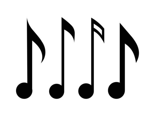 Collection of single music note icons for music design