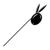 Black Olive Fruit Monochrome Artwork vector