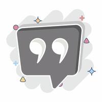 Icon Qoute. related to Speech symbol. comic style. design editable vector