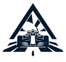 A futuristic car in a triangle with a black and white background vector