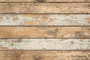 Rustic Wooden Planks with Cracks and Faded Paint. photo