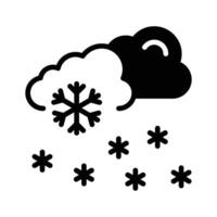 A cloud with snowflakes falling, symbolizing snowfall weather,..,, vector