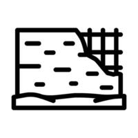 concrete wall construction line icon illustration vector