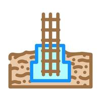 and rebar structure cement color icon illustration vector