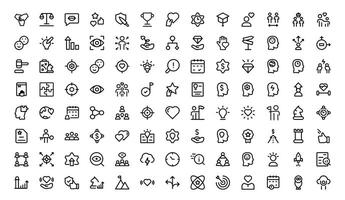Core Values Icon Pack bundle. Professional Line Art for Integrity, Collaboration, Innovation, and Corporate Branding vector