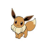 cute Eevee Pokemon Character vector