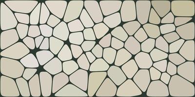Abstract pattern of irregular beige shapes outlined by dark lines, resembling a mosaic, stone wall, or organic cellular structure. vector