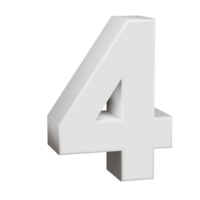 3D render neoblock alphabet number 4 png