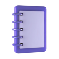 Purple Spiral Notebook Icon 3D Render png