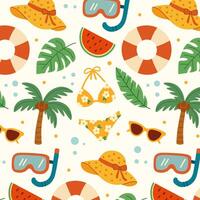 Beach-themed seamless pattern illustration vector