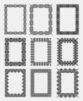 Ethnic Dayak Kalimantan Decorative Border Frames Collection vector