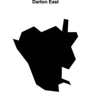 Darton East, England blank outline map vector