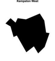 Kempston West, England blank outline map vector