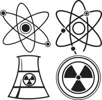 Atomic Symbol Silhouette Set vector