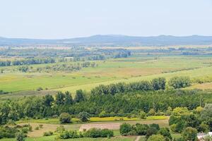 Hungarian Nature Landscape Aerial View with Balaton and Balaton-Felvidek, Hungary photo