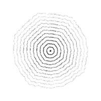 Textured concentric ripple circles set. Sonar or sound wave rings collection. Epicentre, target, radar icon concept. Radial signal or vibration elements. Dotted illustration vector