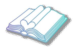 Open book with scrolls illustrating love for reading vector