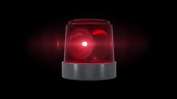Loop Red warning light with flare and alpha channel video