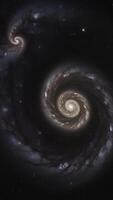 Spiral galaxy in space. in vertical format. video
