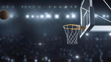 Basketball Shot in Slow Motion with Camera Flashes in the Background video