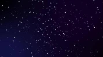 Sparkling stars particle galaxy dust simple animation background, dark floating elements, festive confetti video