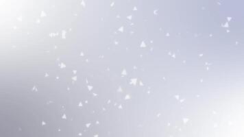 Bright grey and white geometric floating triangles, futuristic corporate presentation background animation video