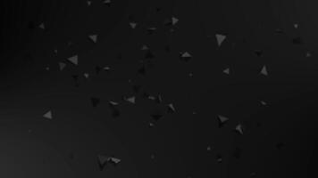 Dark geometric floating triangle animation, grey background video