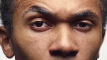 Man Raising Eyebrow in Suspicious Gesture Close Up video
