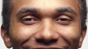 Close-up of smiling man eyes video