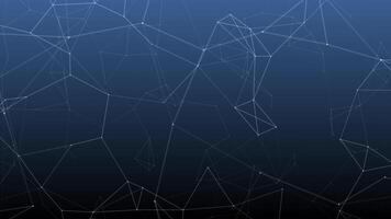 Falling abstract dark blue geometric plexus connection network elegant polygonal line shapes animation background video
